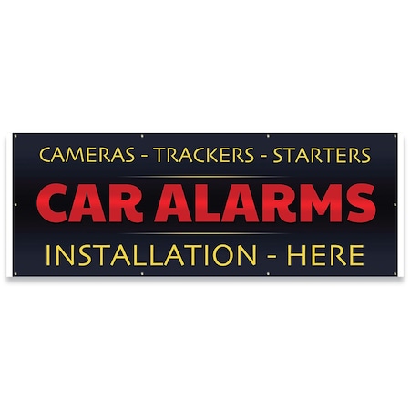 Signmission Car Alarms Installation Banner Concession Stand Food Truck Single Sided B-96-30026